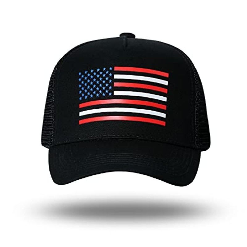 American Flag Trucker Hat - 스냅백 모자, 남성용 여성용 야구 모자 - 통기성 메쉬 측면, 조절 가능한 핏 - 캐주얼 착용용