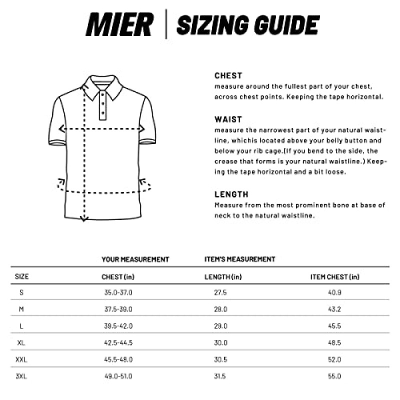 남성용 MIER 폴로 셔츠 반팔 속건성 폴리에스테르 칼라 셔츠 캐주얼 골프 셔츠, 수분 흡수