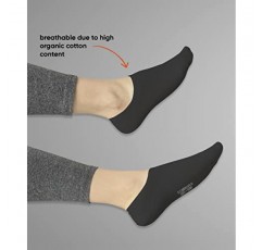 SONNORS 발목 양말 여성 남성 로우 컷 운동화 양말 6켤레 세트 흑백 유기농 면 푸티, S,M,L,XL