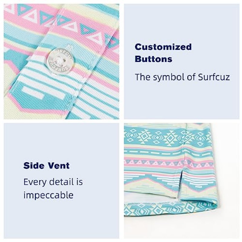 SURF CUZ 골프 셔츠 남성용 모이스처 위킹 드라이핏 폴로 셔츠 반소매 프린트 성능 4방향 스트레치