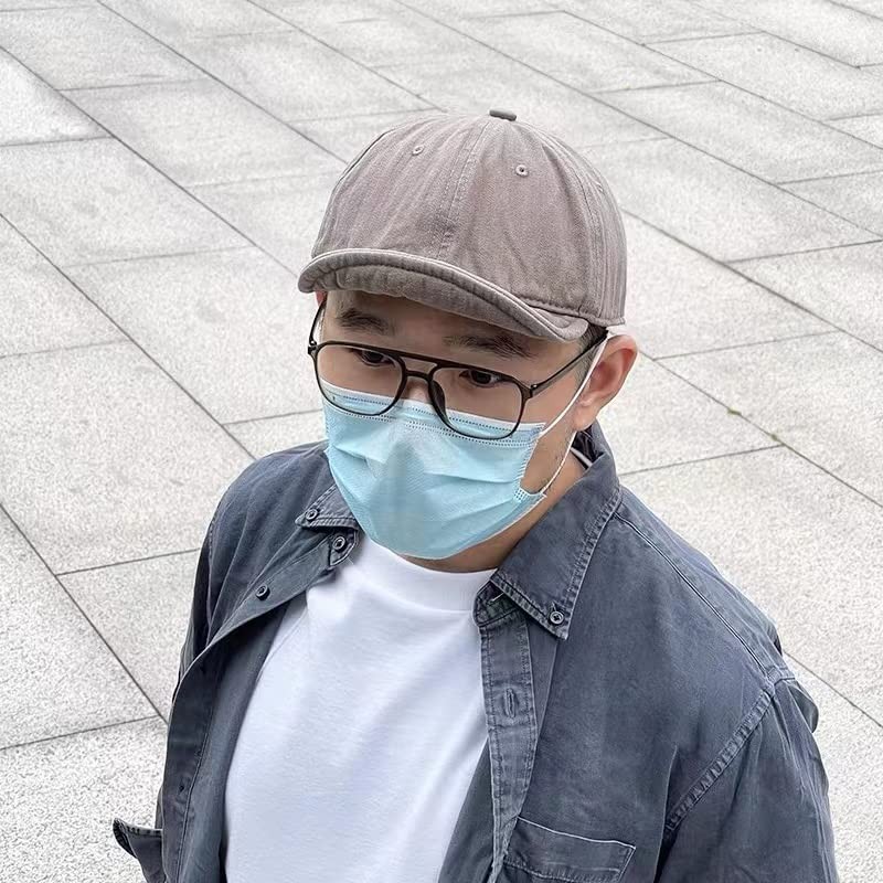 레트로 짧은 브림 캡 캐주얼웨어 조정 가능한 태양 모자 소프트 브림 야구 모자 오래된 소프트 탑 작업 모자 조수를 만들기 위해 세척