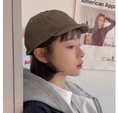 레트로 짧은 브림 캡 캐주얼웨어 조정 가능한 태양 모자 소프트 브림 야구 모자 오래된 소프트 탑 작업 모자 조수를 만들기 위해 세척