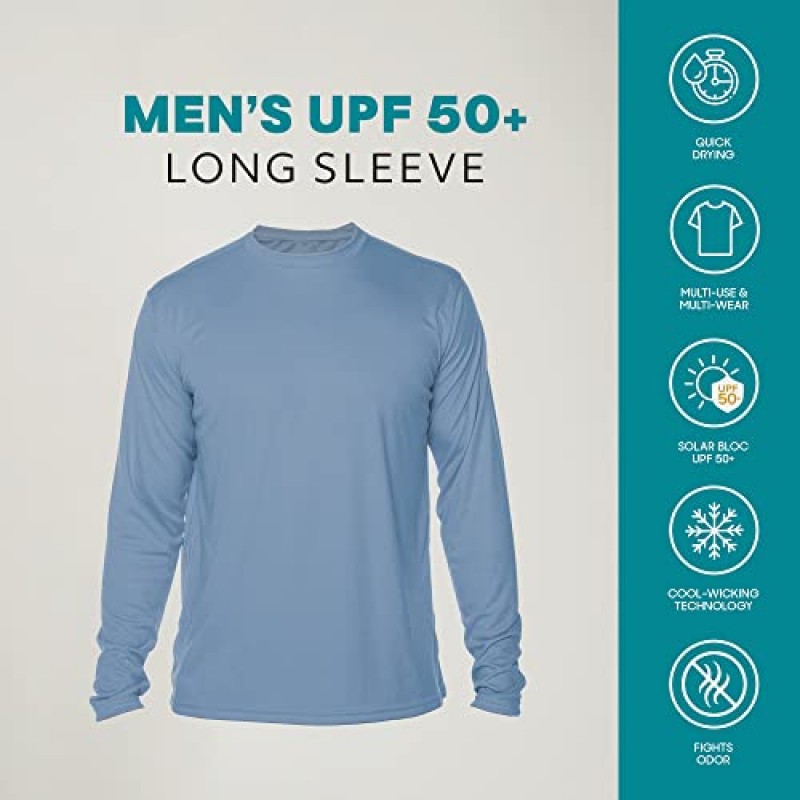 Vapor Apparel 남성용 야외 UPF 50+ 긴 소매 티셔츠, 낚시, 달리기, 하이킹, 수영용 자외선 차단