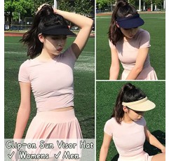 3 팩 스포츠 선 바이저 모자 여성 남성 바이저 야외 골프 비치 모자에 조정 가능한 클립
