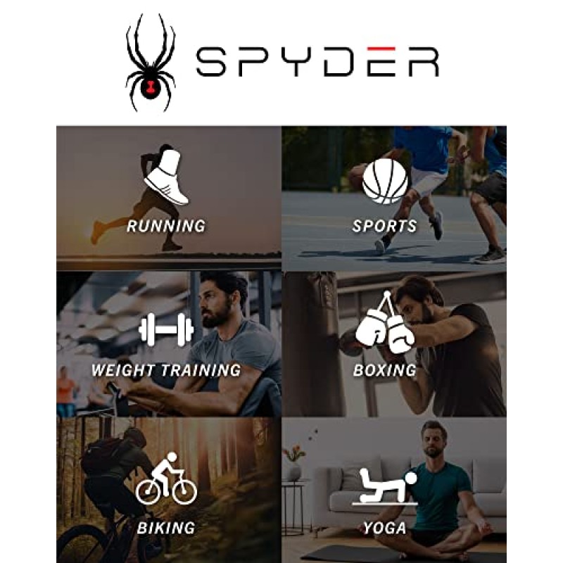 Spyder 남성용 액티브 티셔츠 - 2팩 퍼포먼스 드라이핏 스포츠 티 - 남성용 메쉬 통기성 반사 러닝 셔츠(S-XL)