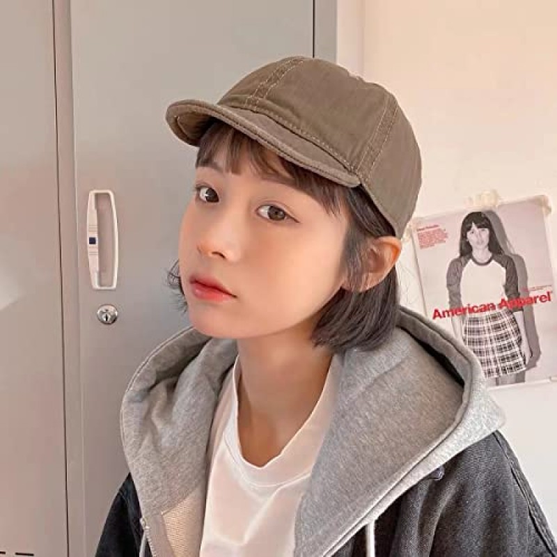 레트로 짧은 브림 캡 캐주얼웨어 조정 가능한 태양 모자 소프트 브림 야구 모자 오래된 소프트 탑 작업 모자 조수를 만들기 위해 세척