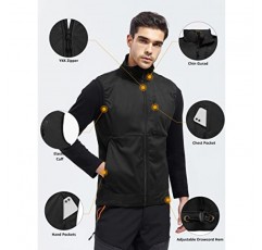FREE SOLDIER 남성용 경량 Softshell 골프 조끼 겉옷 여행용 방풍 민소매 자켓 하이킹 러닝 낚시