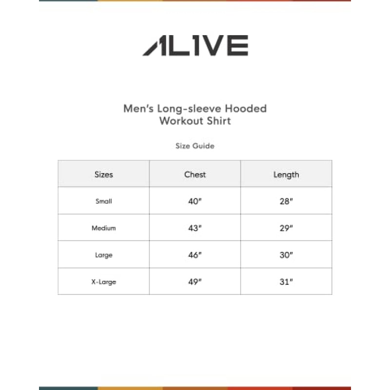후드 성능이있는 Alive 남성용 셔츠 긴 소매 후드 티셔츠 경량 탑 운동 낚시 야외 의류
