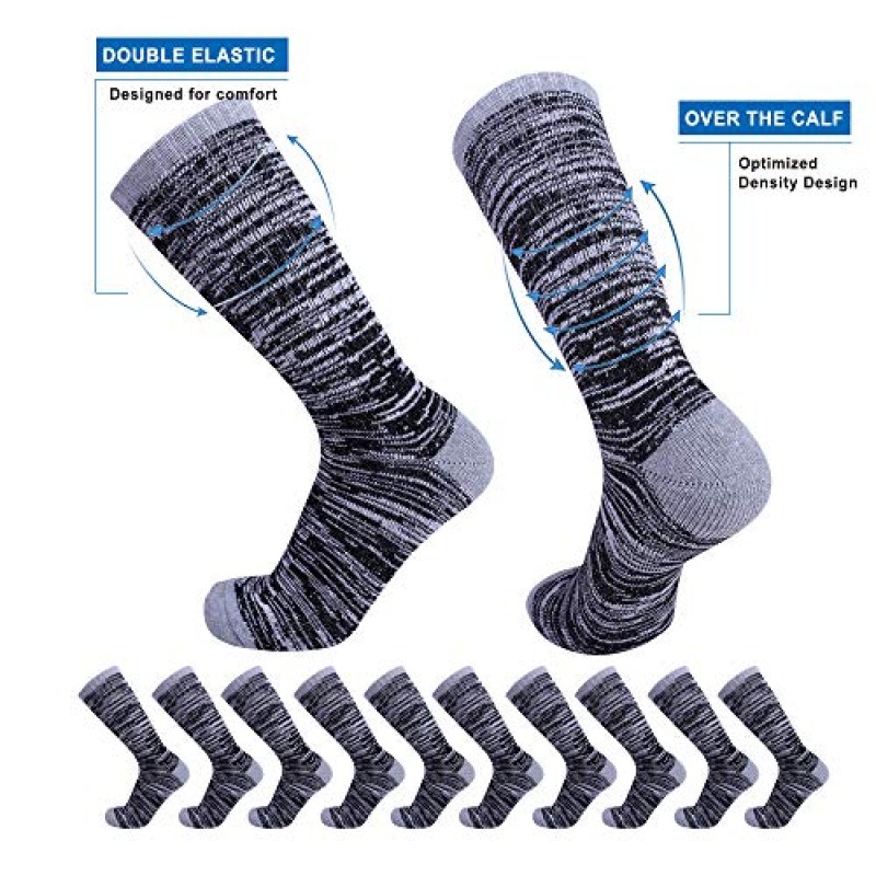 EnerWear 10P 팩 남녀공용 면 수분 흡수 쿠션 크루 양말