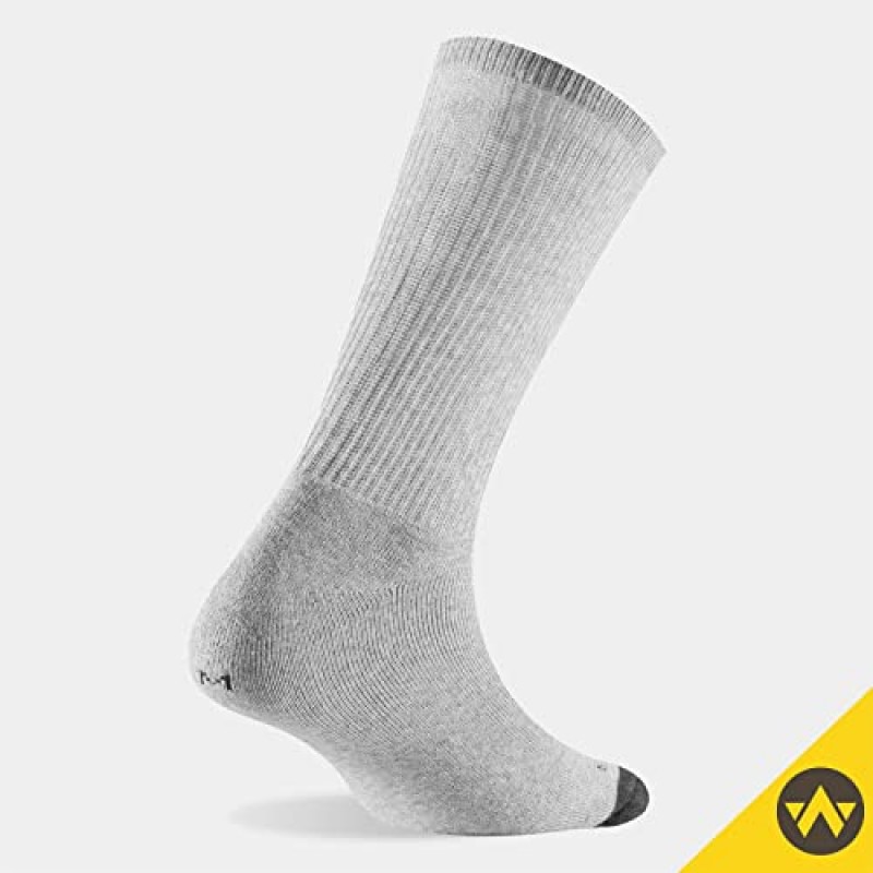 WANDER 남성용 쿠션 크루 양말 3-6 쌍 운동 달리기 6-8/8-13/12-15 양말 남성 코튼 스포츠 위킹 작업