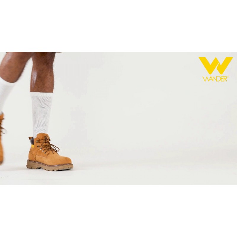 WANDER 남성용 쿠션 크루 양말 3-6 쌍 운동 달리기 6-8/8-13/12-15 양말 남성 코튼 스포츠 위킹 작업