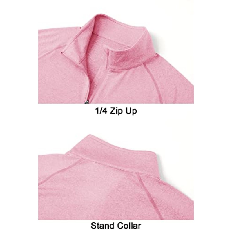 MAGCOMSEN 남성용 1/4 지퍼 풀오버 ​​UPF 50+ 긴 소매 썬 프로텍션 골프 셔츠 경량 운동 운동 탑 셔츠