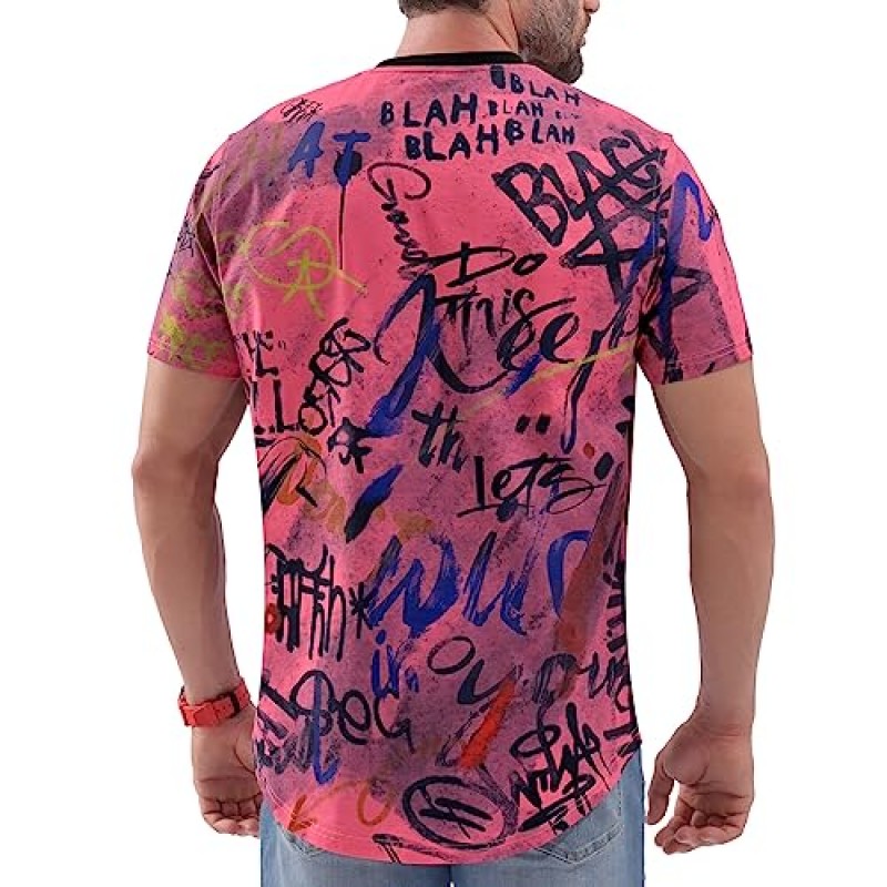 DEOLAX Mens T 셔츠 남성 패션 크루 넥 티셔츠 캐주얼 클래식 티셔츠 남성 반팔 롱 라인 Hipster 힙합 티