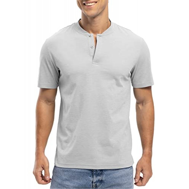 Rdruko 남성용 칼라리스 골프 셔츠 Henley Dry Fit 운동 경량 성능 캐주얼 블레이드 폴로 T 셔츠 반팔