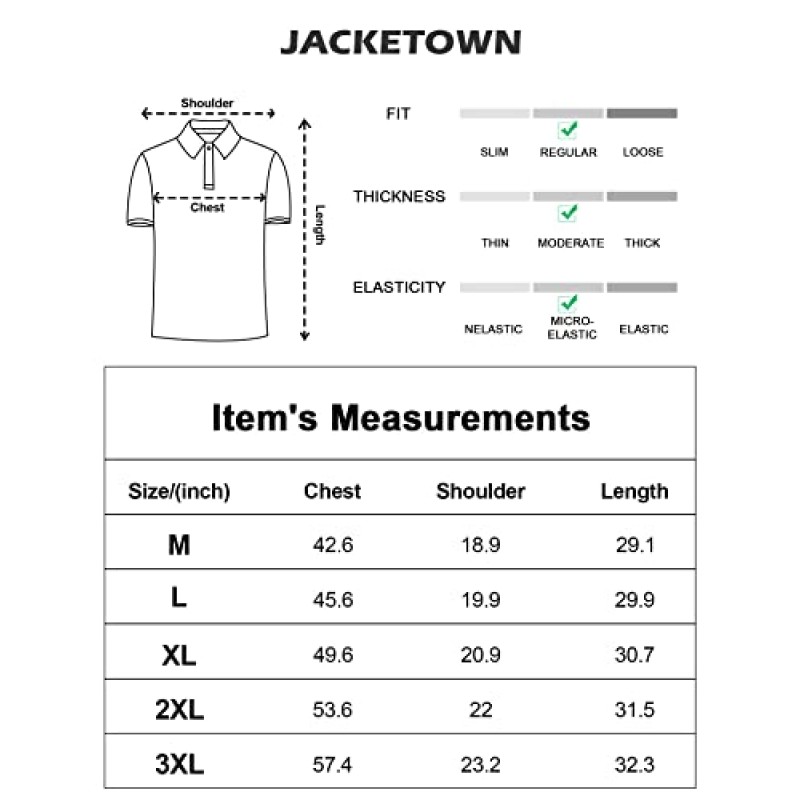 JACKETOWN 남성 골프 폴로 셔츠 긴/짧은 소매 대비 포켓 폴로 테니스 셔츠