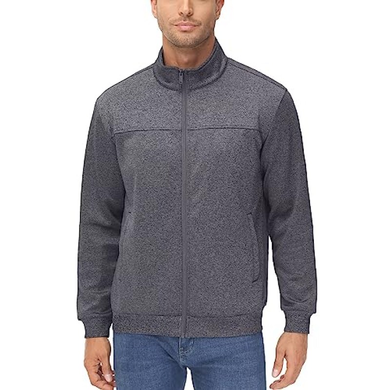 MAGCOMSEN 남성용 트랙 재킷 경량 풀 지퍼 캐주얼 코트 운동 러닝 운동용 활성 재킷(포켓 포함)