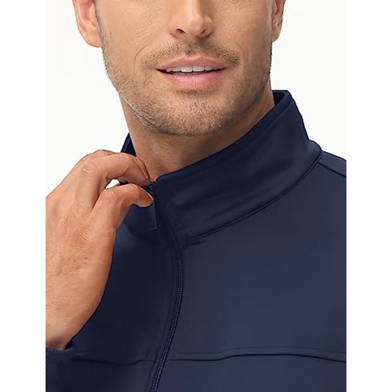 MAGCOMSEN 남성용 트랙 재킷 경량 풀 지퍼 캐주얼 코트 운동 러닝 운동용 활성 재킷(포켓 포함)