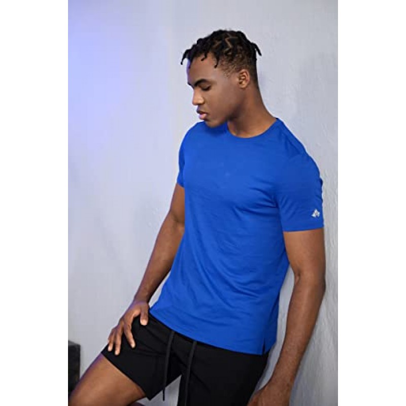 Zengjo Mens Athletic Shirts 반팔 수분 흡수 체육관 운동 러닝 크루 넥 티셔츠 Quick Dry Sports Fitted Tee