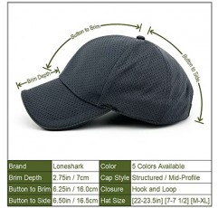 Loneshark Mens 풀 메쉬 여름 통기성 러닝 야구 모자 빠른 건조 여성 수분 흡수 야외 스포츠 드라이 피트 캡
