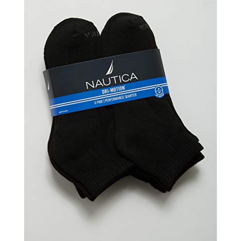 Nautica 남성용 퍼포먼스 쿼터 양말(쿠션이 편안함)(6팩)