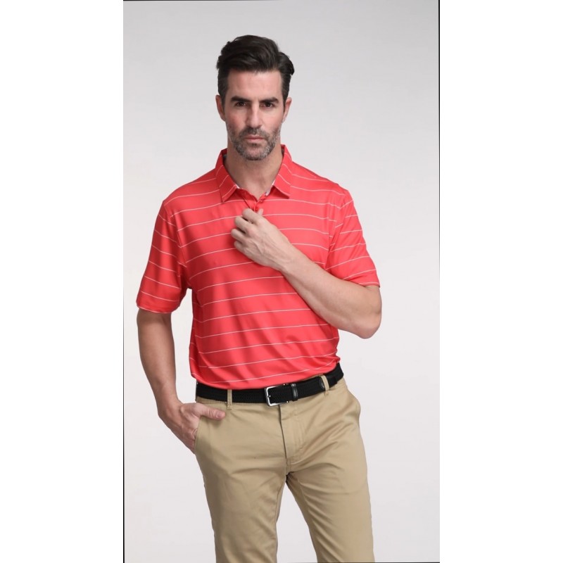 남성용 크고 키가 큰 폴로 셔츠 Tech Mositure Wicking Dry Fit 반팔 캐주얼 스트라이프 골프 폴로 T 셔츠