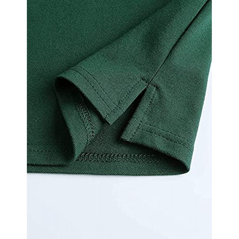 LIUPMWE 남성용 긴 소매 폴로 셔츠(포켓 포함) 대비 색상 칼라 부드러운 코튼 셔츠 골프 티셔츠