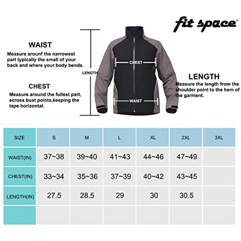 Fit space 남성용 방수 골프 레인 재킷 모든 스포츠를 위한 20K 성능 경량 레인 재킷