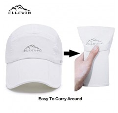ELLEWIN 남녀공용 야구 모자 UPF 50 접이식 긴 대형 빌이 있는 구조화되지 않은 모자