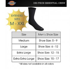 Dickies 남성용 드라이테크 모이스처 컨트롤 크루 양말 멀티팩, 혼합 데님(6켤레), 신발 사이즈: 6-12
