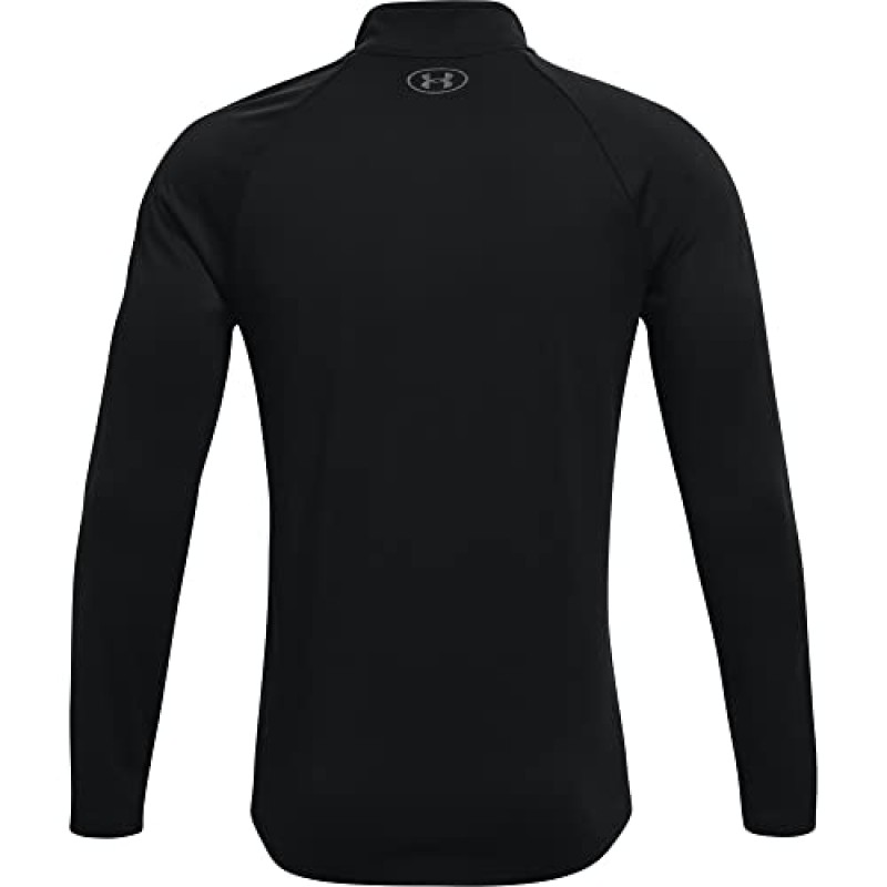 Under Armour 남성 Tech 2.0 1/2 집업 긴소매 티셔츠, 블랙 (001)/차콜, 라지