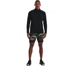 Under Armour 남성 Tech 2.0 1/2 집업 긴소매 티셔츠, 블랙 (001)/차콜, 라지