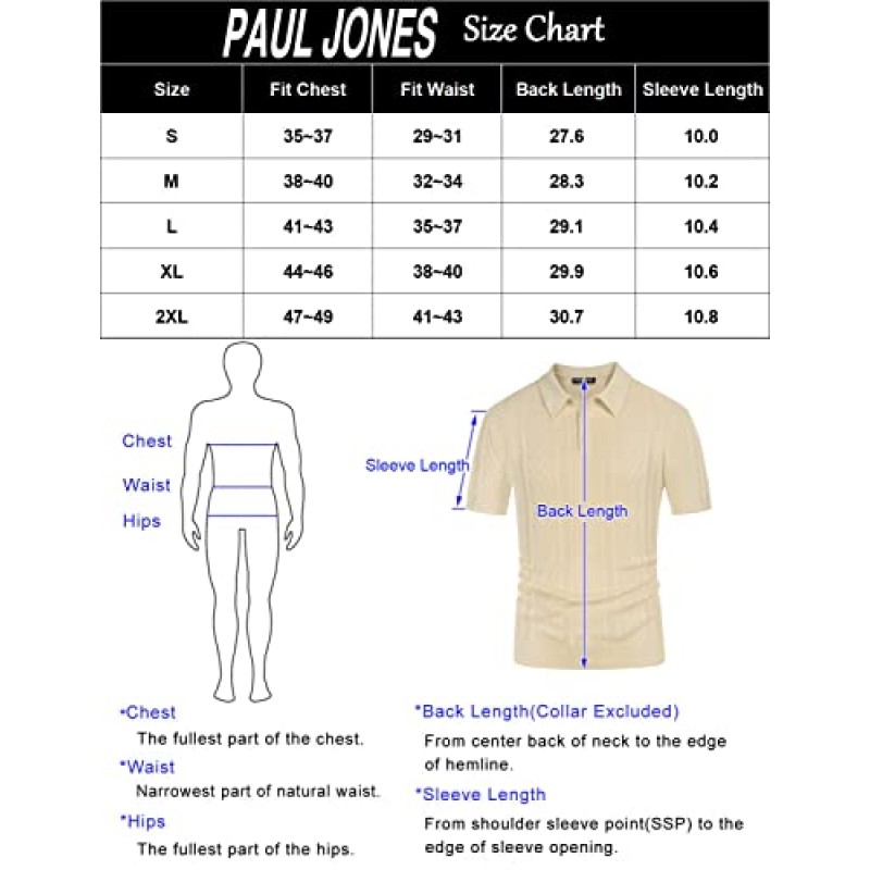 PJ PAUL JONES 남성 니트 폴로 셔츠 반팔 니트 질감 셔츠 남성 뜨개질 골프 T 셔츠