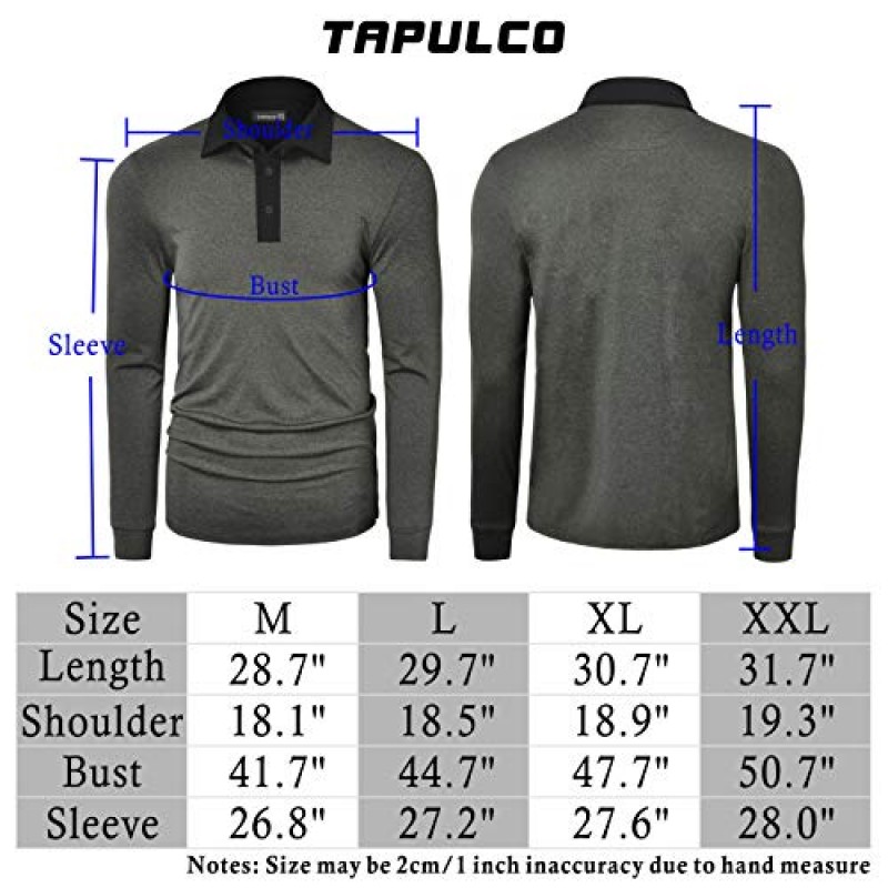 TAPULCO 남성용 퀵 드라이 모이스처 위킹 캐주얼 골프 폴로 운동용 스트레치 스포츠 티셔츠