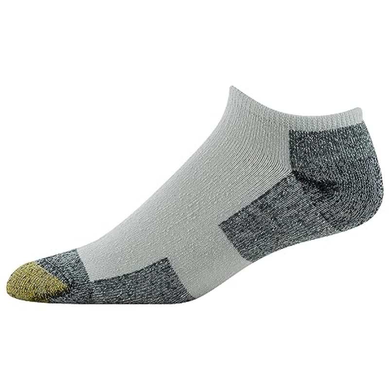 GOLDTOE 남성용 656F 면 노쇼 운동 양말, 멀티페어