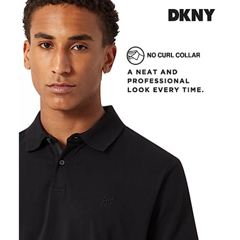 DKNY 남성용 면 폴로 셔츠 – 남성용 퀵 드라이 레귤러 핏 수분 흡수 골프 셔츠(사이즈: S-2XL)