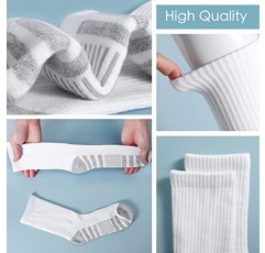 Airacker 운동 양말 스포츠 러닝 송아지 양말 남성 여성용 성능 쿠션 통기성 승무원 양말 (6 쌍)