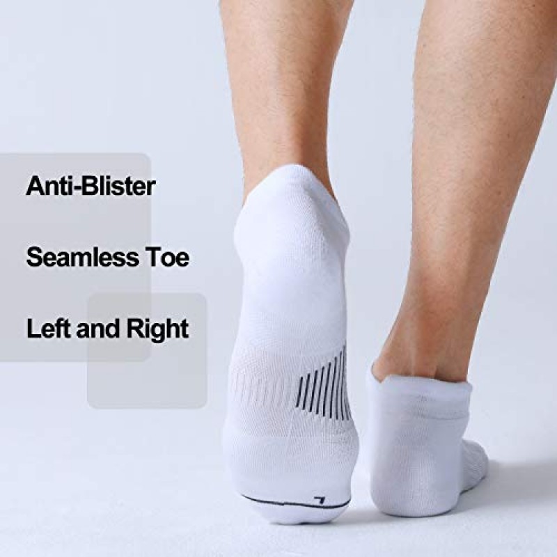 FITRELL 6 팩 남성용 발목 러닝 양말 로우 컷 쿠션 운동 스포츠 양말 7-9/9-12/12-15
