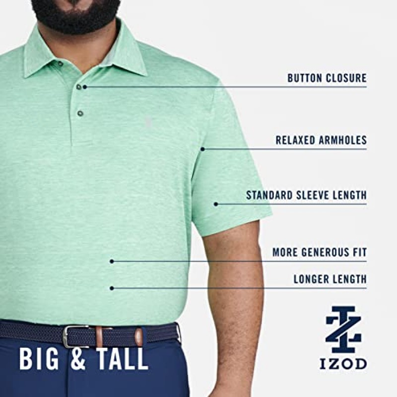 IZOD 남성용 골프 타이틀 홀더 반소매 폴로
