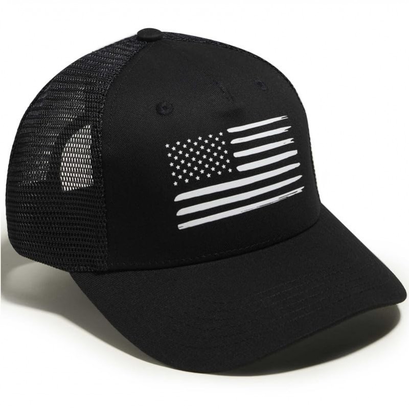 야구 모자 American Flag Trucker Hat - 남성용 여성용 스냅백 모자 - 통기성 메쉬, 캐주얼 착용을 위한 조절 가능