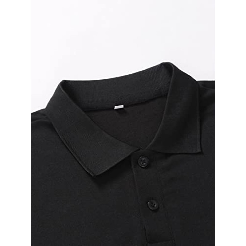 SweatyRocks 남성용 경량 슬림핏 폴로 티셔츠 근육질 반소매 칼라 셔츠 골프
