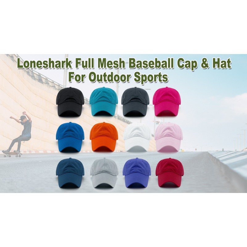 Loneshark Mens 풀 메쉬 롱 빌 야구 모자 여름 낚시 러닝 퀵 드라이 여성 웃긴 3.5 