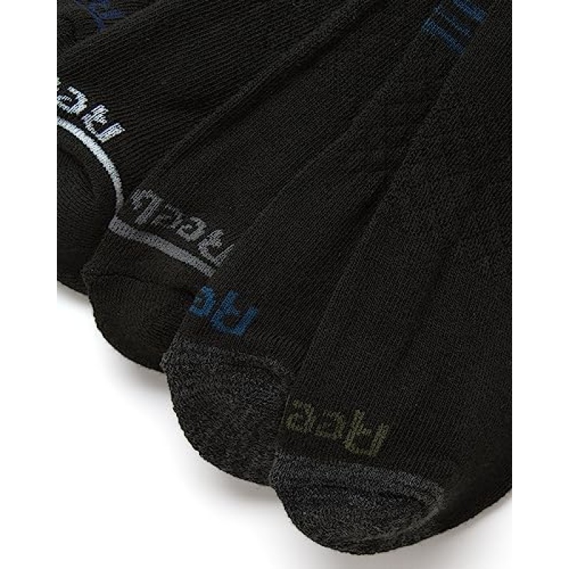 Reebok 남성용 운동 성능 쿠션 크루 양말 수분 조절 기능 포함(10팩)
