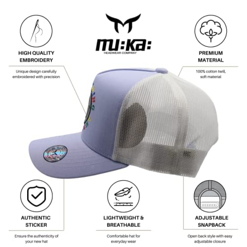 Muka 스마일 페이스 트럭 운전사 모자 스트리트웨어 빈티지 5 패널 트럭 모자 스마일 페이스 자수 메쉬 백 캡 스냅백 그래픽 모자