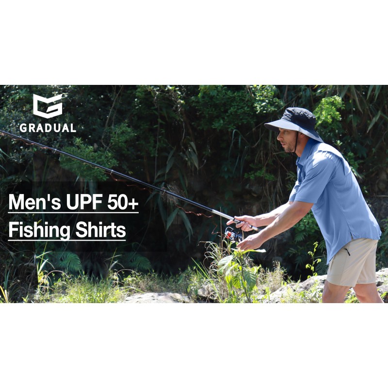 지퍼 포켓이 있는 남성용 낚시 셔츠 UPF 50+ 남성용 경량 쿨 반소매 버튼 다운 셔츠 캐주얼 하이킹
