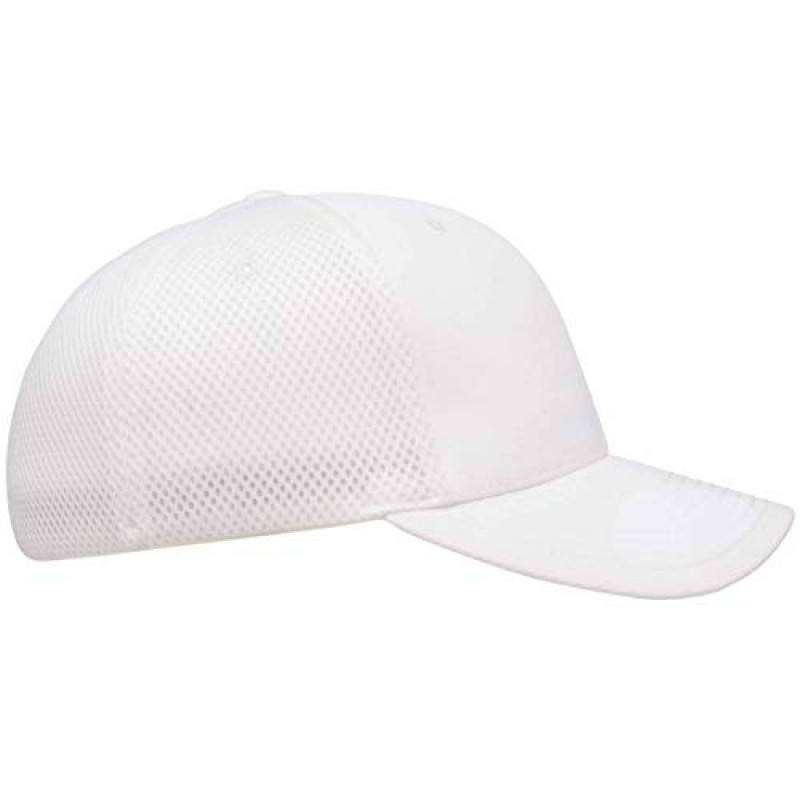 Flexfit 6533 Ultrafibre & Airmesh Fitted Cap, 흰색/마룬 세트 세트 - 소형/중형