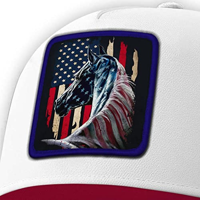 Asvance Trucker Hat - 남성용 메쉬 백 야구 모자 - 프리미엄 American Patriots 자수 모자 - 아빠를 위한 선물