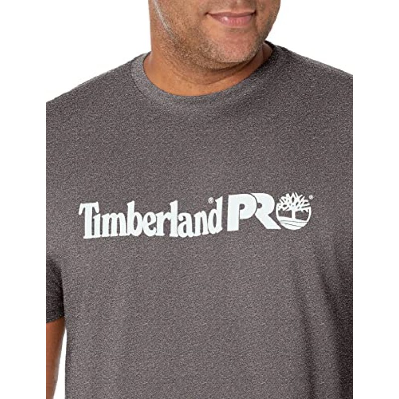 Timberland PRO 남성용 베이스 플레이트 가슴 로고가 있는 반팔 티셔츠