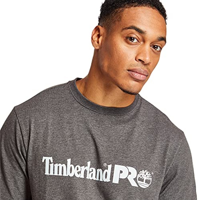 Timberland PRO 남성용 베이스 플레이트 가슴 로고가 있는 반팔 티셔츠