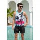 uideazone Mens Beach 탱크 탑 여름 3D 그래픽 빠른 건조 민소매 티셔츠 체육관 운동 탱크