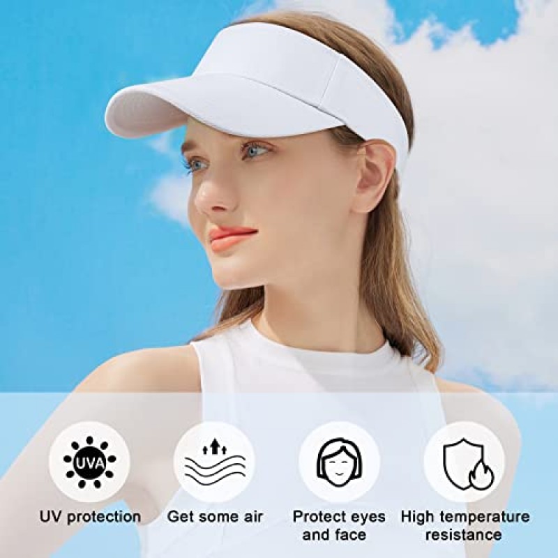 ONESING 3-6 Pcs 태양 모자 여자 밀짚 바이저 모자 UV 보호 태양 바이저 여성용 조정 가능한 여름 해변 모자